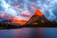 Grinnell Point and Swiftcurrent Lake at Sunrise