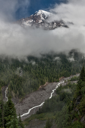 Mount Rainier Rises Above the Nisqually River
