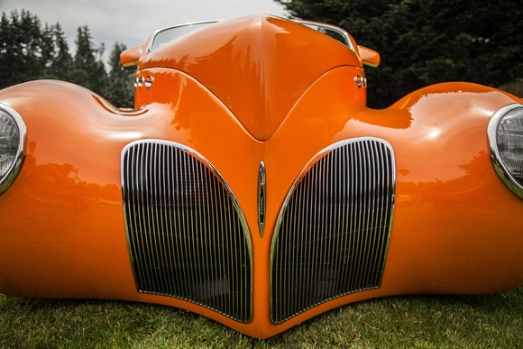Orange/White 1939 Lincoln Zephyr