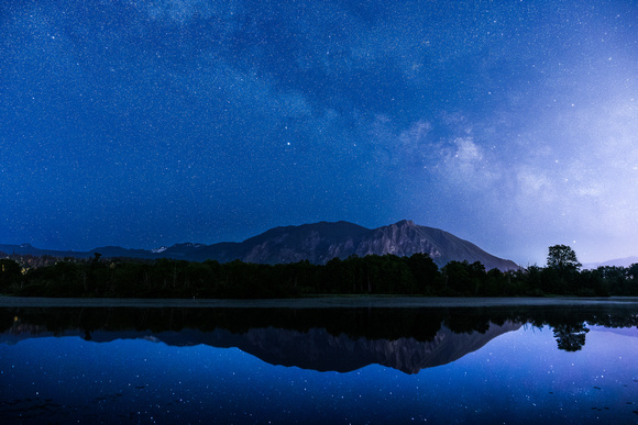 Milky Way Over Mount Si, Reflected in Borst Lake