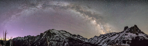 Milky Way, Aurora Borealis, and the North Cascades